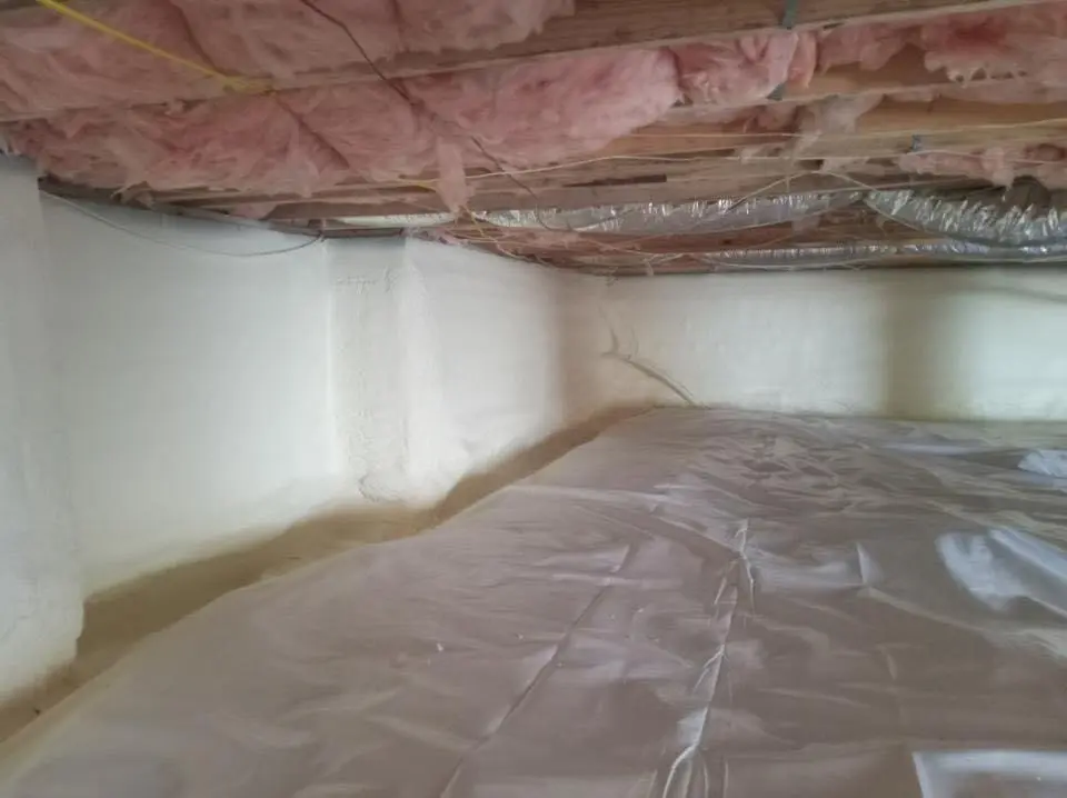 Crawl space encapsulation with closed-cell spray foam for Metal Roof Coating in Elmira